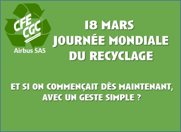 18 mars : journée mondiale du recyclage