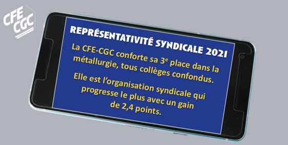 La CFE-CGC conforte sa troisième place dans la Métallurgie Tous collèges confondus !